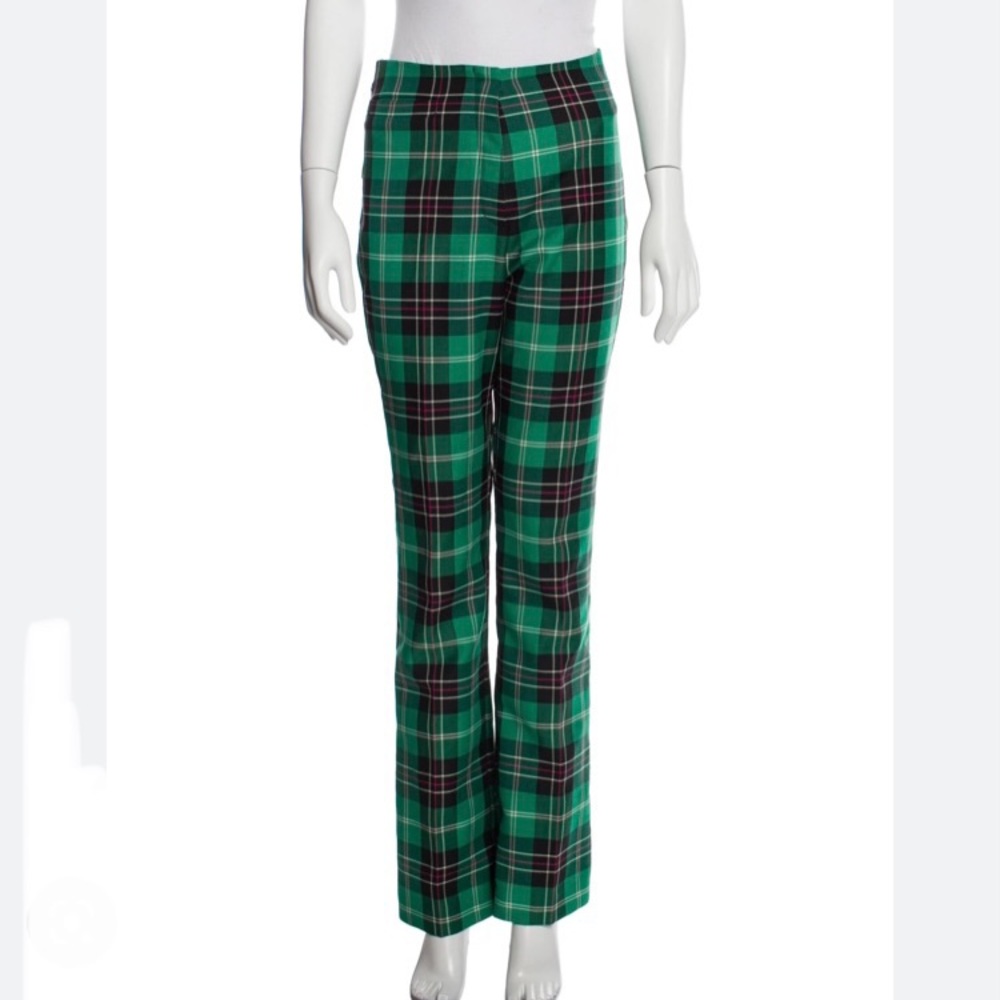 Marine Serre plaid print wide leg pant